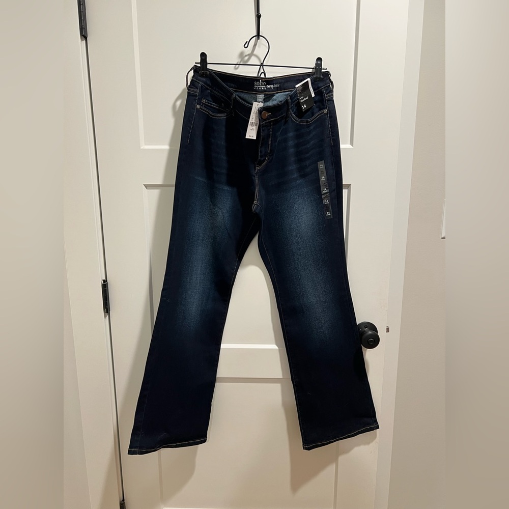 New York & Company Dark Blue Flare Jeans
